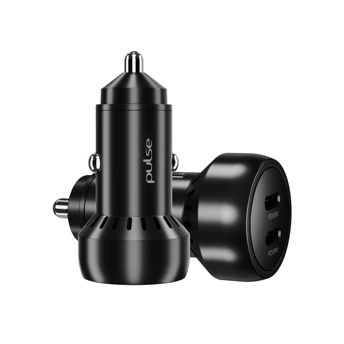 60W Dual USB-C Fast Car Charger Black