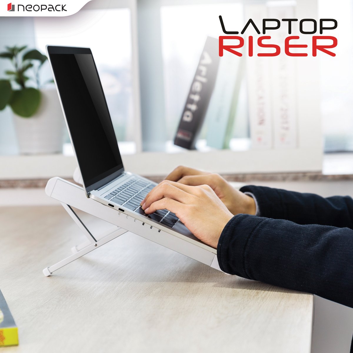Neopack Laptop Riser / Lap Desk for 13-inch to 16-inch Laptops & MacBook - Silver