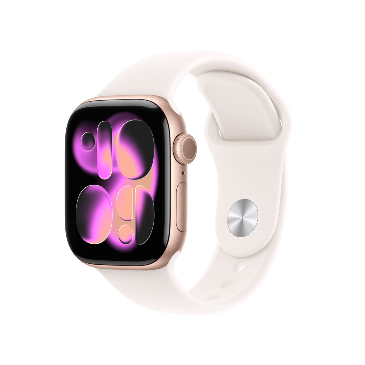 Apple Watch Series 11 GPS + Cellular 42mm Rose Gold Aluminium Case with Light Blush Sport Band - S/M