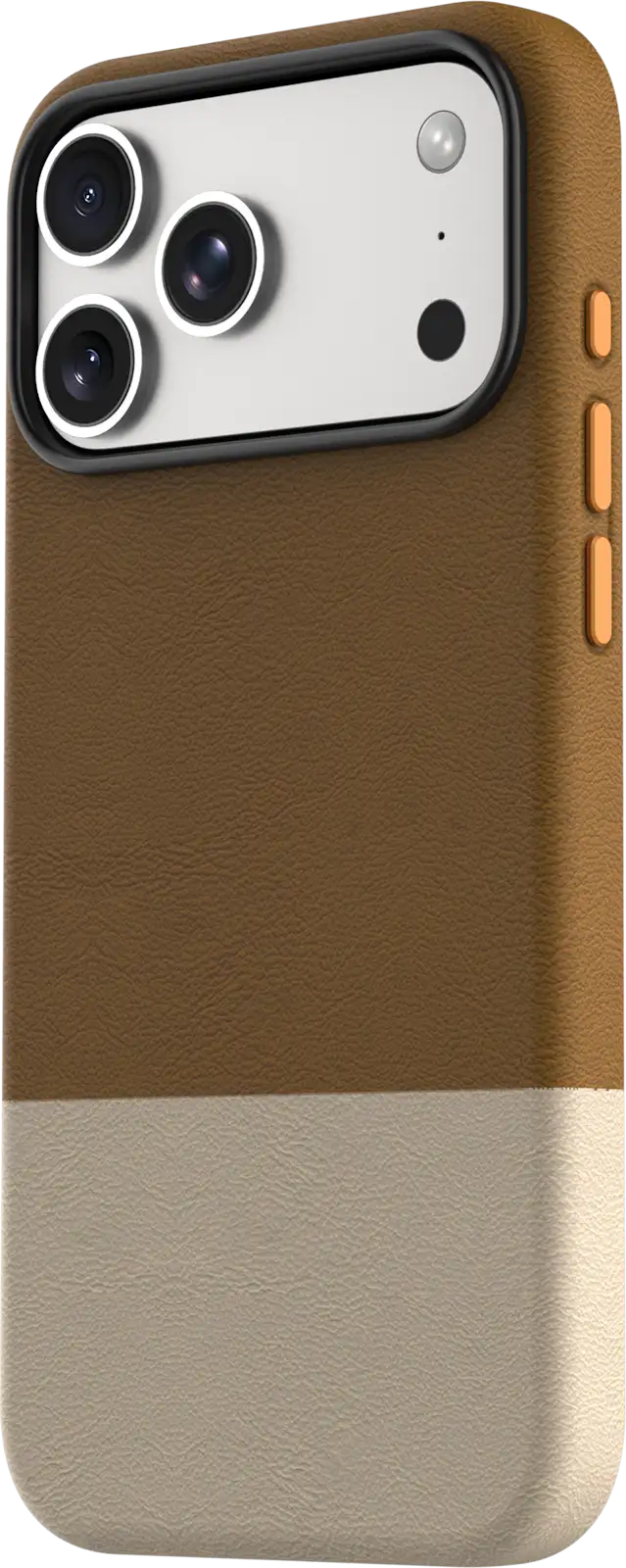 TEKNE DualTone Vegan Leather Case for iPhone 17  Pro Max-Brown