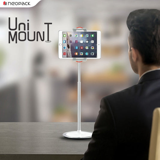Neopack Unimount Stand for 4.7" to 12.9" Mobiles & Tablets - Silver